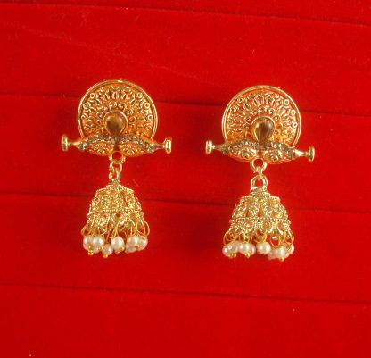 JH57OR Daphne Wedding Wear Unique Earring With Round Hanging Jhumki