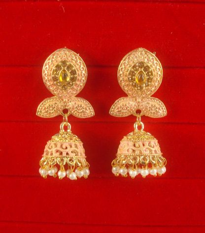 JH57P1 Daphne Wedding Wear Unique Earring With Round Hanging Jhumki