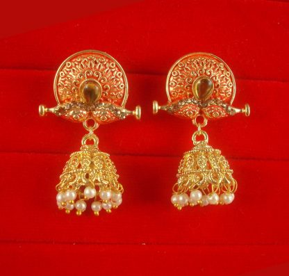 JH57R Daphne Wedding Wear Unique Earring With Round Hanging Jhumki
