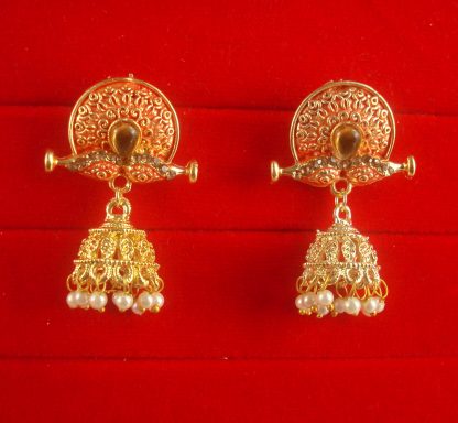 JH57RI Daphne Wedding Wear Unique Earring With Round Hanging Jhumki