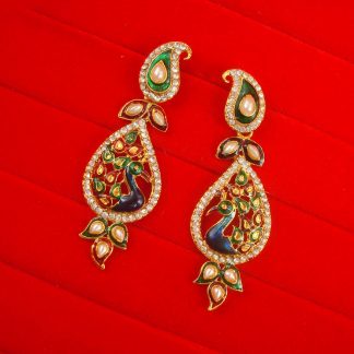 JH60 Daphne Wedding Wear Unique Zircon Peacock Earring For Woman