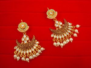 JH63 Daphne Designer Wedding Wear Golden Shade Earring For Woman