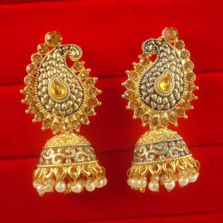 JH656 Daphne Wedding Wear Designer Leaf Shape Jhumki Earring For Girls