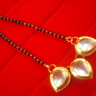 MN90 Daphne Daily Wear Light Weighted Leaf Kundan Mangalsutra For Woman