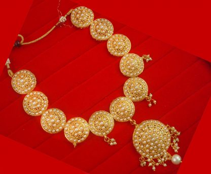 NH17W Daphne Golden White Wedding Wear Punjabi Style Round Pearl Necklace.jpg