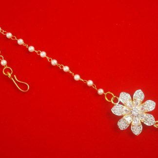 ZMG12 Daphne Small Stunning Wedding wear Zircon Flower Maang Tikka