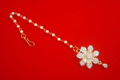 ZMG12 Daphne Small Stunning Wedding wear Zircon Flower Maang Tikka