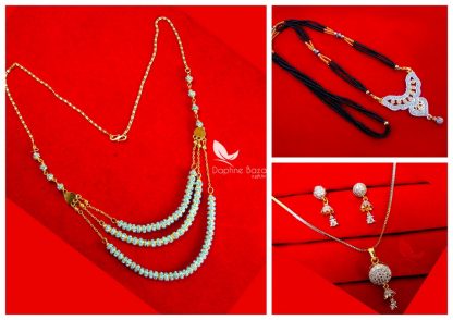 Artificial Jewellery Combo of Necklace Pendant Mangalsutra For Rakhi Gift