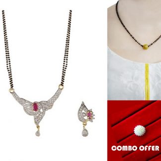 Artificial Jewellery Combo of Two Mangalsutra and One Pair of Earring