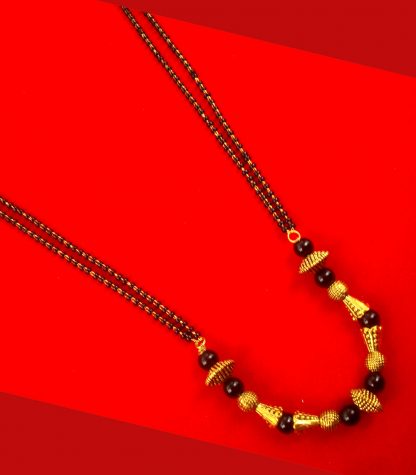Classy Black Golden Daily Wear Mangalsutra Gift For Wife DM15