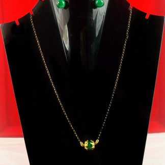 Daily Wear Classy Indo Western Green Mangalsutra Earring DM19