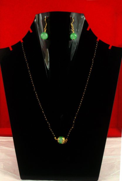Daily Wear Classy Indo Western Light Green Mangalsutra Earring DM18