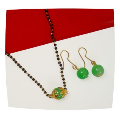 Daily Wear Classy Indo Western Light Green Mangalsutra Earring DM18