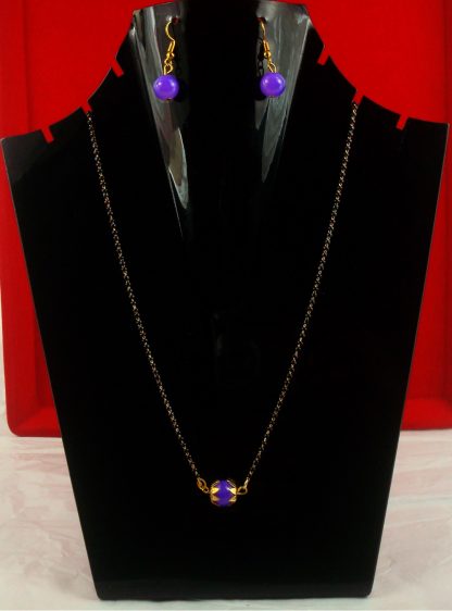 Daily Wear Classy Indo Western Purple Mangalsutra Earring DM17