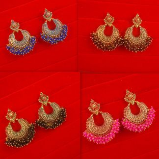 Daphne Attractive Traditional Pearl Cluster wedding Wear Chandbali Earrings