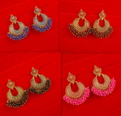 Daphne Attractive Traditional Pearl Cluster wedding Wear Chandbali Earrings