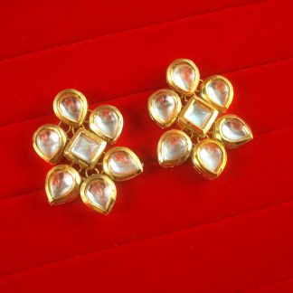 EK17 Daphne Wedding Wear Premium Kundan Flora Shape Earrings For Girls