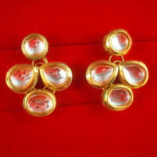 EK18 Daphne Wedding Wear Premium Kundan Flora Shape Earrings For Girls