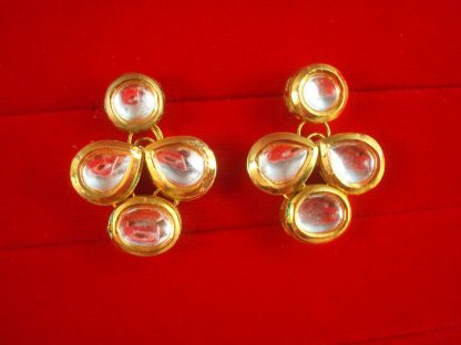 EK18 Daphne Wedding Wear Premium Kundan Flora Shape Earrings For Girls
