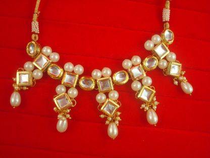 Ethnic Party Wear Designer Stunning Kundan Pearl Necklace Set NH21