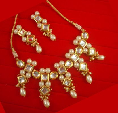 Ethnic Party Wear Designer Stunning Kundan Pearl Necklace Set NH21