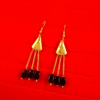 Ethnic Wear Golden Black Hanging Fashion Earring For Girls FE64