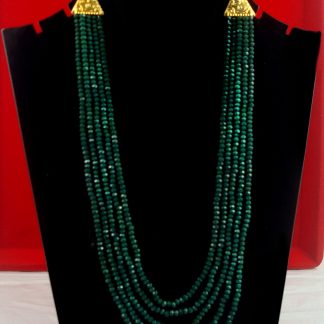 Indo Western Green Beads Multilayer Party Wear Necklace NH31