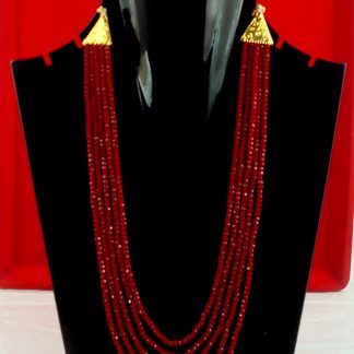 Indo Western Classy Maroon Beads Multi Layer Party Wear Necklace NH29