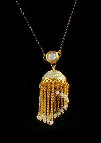 Latest Designer White Pendant Jhumki Mangalsutra Gift For Wife MN94