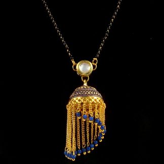 Traditional Blue Pendant Jhumki Mangalsutra Gift For Wife MN96