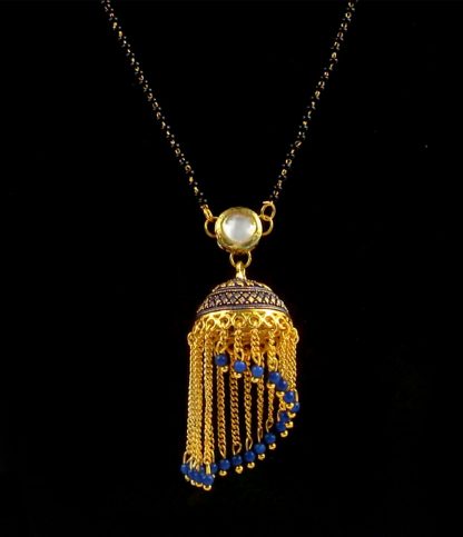 Traditional Blue Pendant Jhumki Mangalsutra Gift For Wife MN96