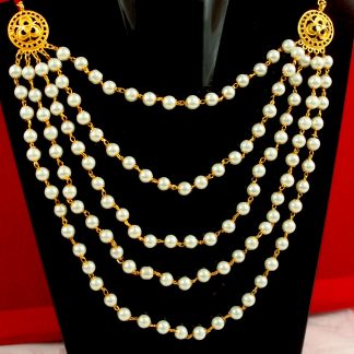 Wedding Wear Royal Look Pearl Multi Strand Necklace NH19