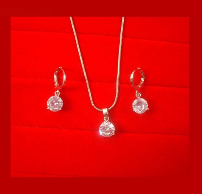 Classy Charming Unique Round Silver Pendant Earring Set Diwali Gift For Wife SP11