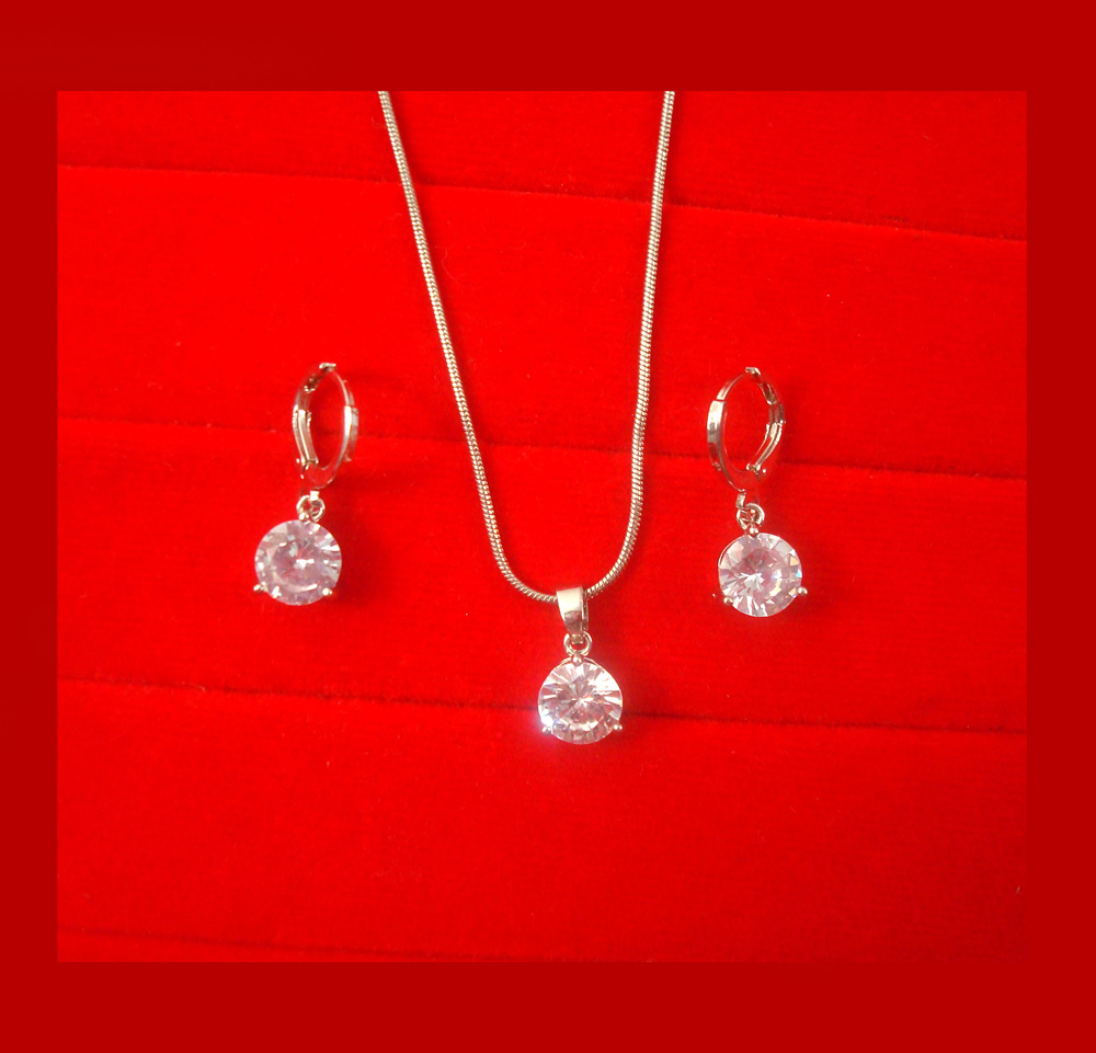 Buy Clara 92.5 Sterling Silver Agda Pendant & Earring Set for Women Online  At Best Price @ Tata CLiQ