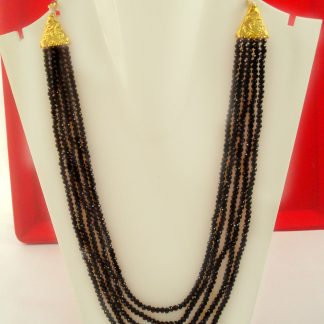 Classy Royal Look Black Small Beaded Multi Layer Necklace Gift For Rakhi