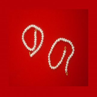 Classy White Pearl Kaan Chain Easy To Install With Earrings DR27