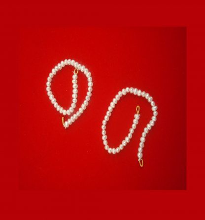 Classy White Pearl Kaan Chain Easy To Install With Earrings DR27