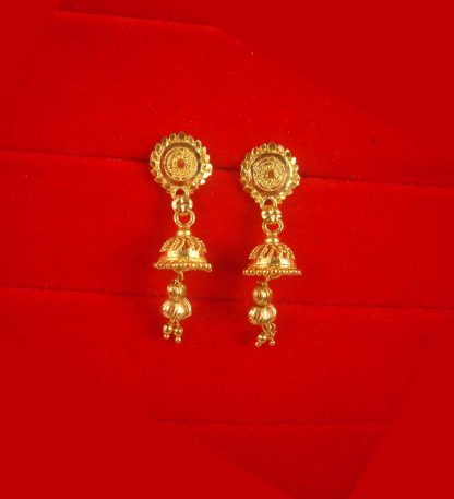 Golden Tone Traditional Wedding Wear Hanging Earring Gift For Wife JH85
