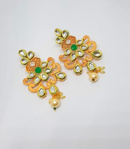Designer Royal Look Green Kundan Necklace For Bridals Gift For Diwali NH47