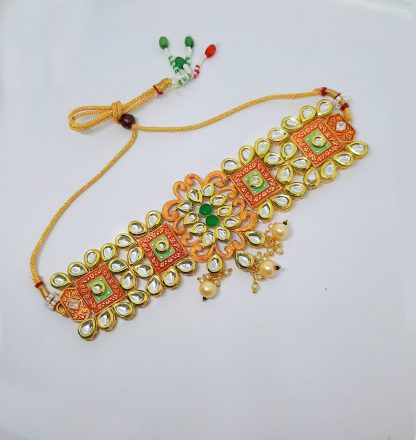 Designer Royal Look Green Kundan Necklace For Bridals Gift For Diwali NH47