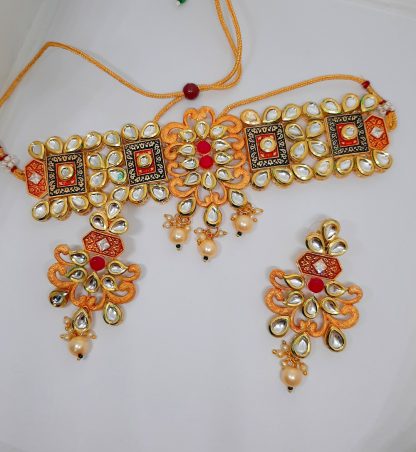 Designer Royal Look Heavy Kundan Necklace For Bridals Gift For Diwali NH47