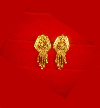 Golden Tone Daily Wear Hanging Earring Gift For Diwali FE39