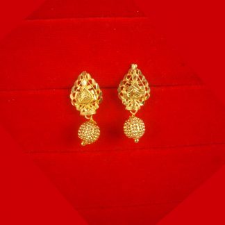 Golden Tone Daily Wear Hanging Ball Earring Gift For Diwali FE36