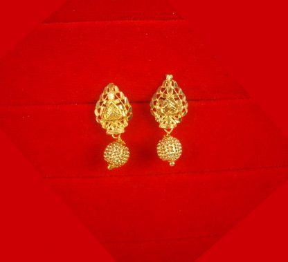 Golden Tone Daily Wear Hanging Ball Earring Gift For Diwali FE36