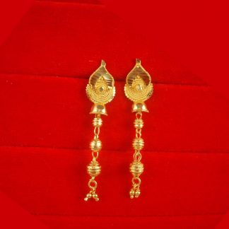 Golden Tone Traditional Wedding Wear Hanging Earring Gift For Wife FE61