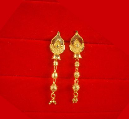 Golden Tone Traditional Wedding Wear Hanging Earring Gift For Wife FE61