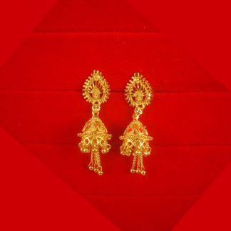 Golden Tone Wedding Wear Hanging Jhumki Gift For Diwali JH86