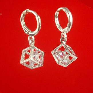 Indo Western Wear Unique Classy Girlish Look Silver Cubic Earring FE66