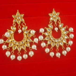Party Wear Bollywood Style Earring With White Hanging Onyx Rakhi Gift
