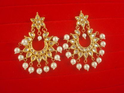 Party Wear Bollywood Style Earring With White Hanging Onyx Rakhi Gift